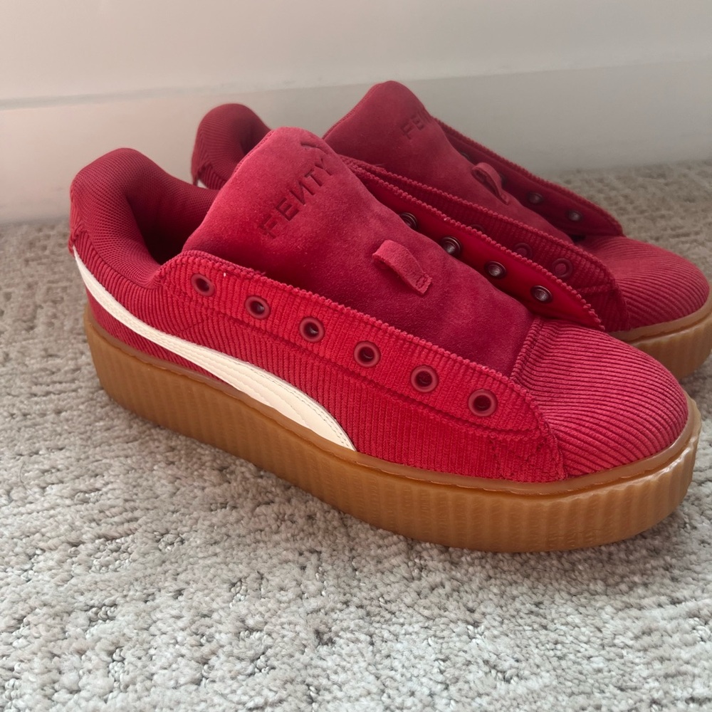 PUMA Creeper Phatty x Fenty Nubuck Sneakers Women's Size 9 Red White Never Worn